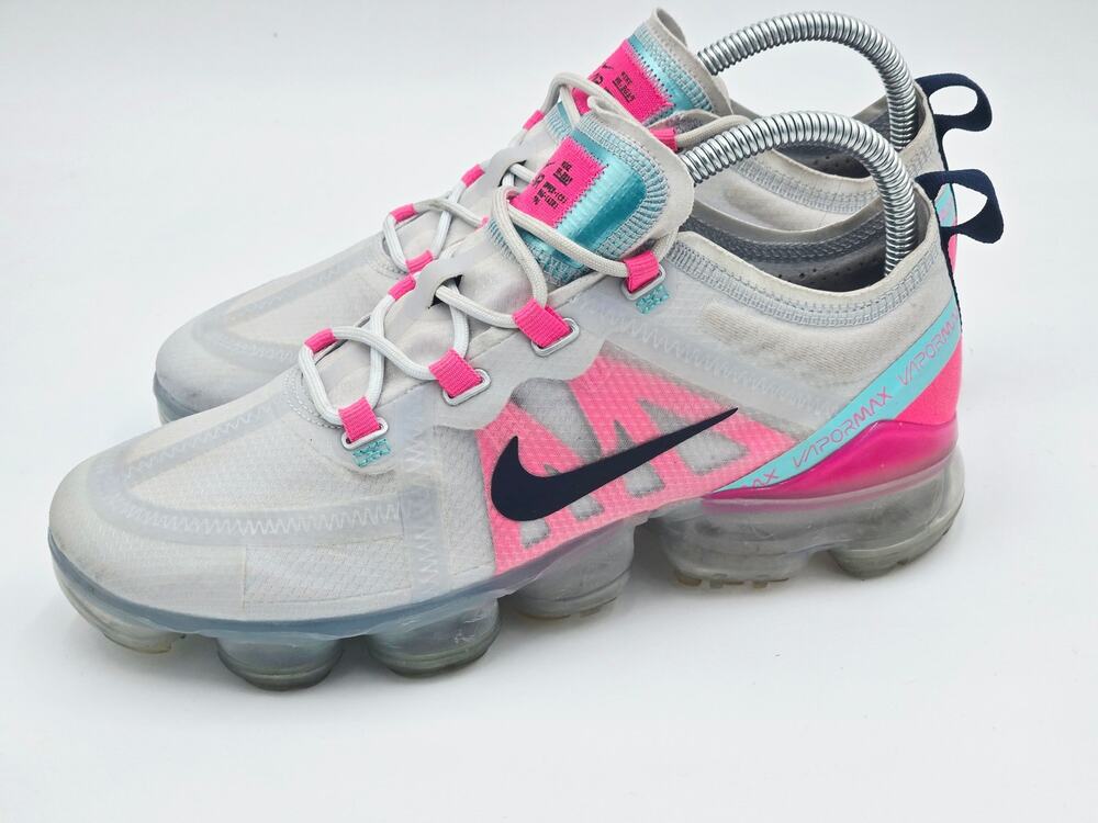 Nike Air VaporMax 2019 Womens 8 Grey Pink Blast Running Shoes AR6632-007